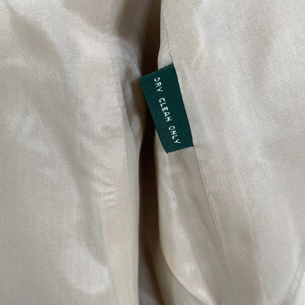 Ralph Lauren LRL Blazer Women 4 Beige 100% Silk Tweed Quiet Luxury Old Money - Picture 12 of 14